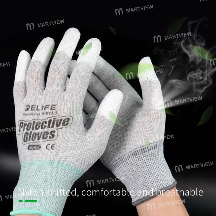 Relife RL-063 Anti Static Antiskid PU Coated Finger Part Glove Protector Gloves