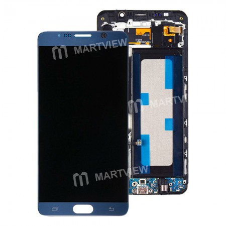 LCD Screen Digitizer Assembly with Frame Replacement for Samsung Galaxy Note 5 N920F - Blue