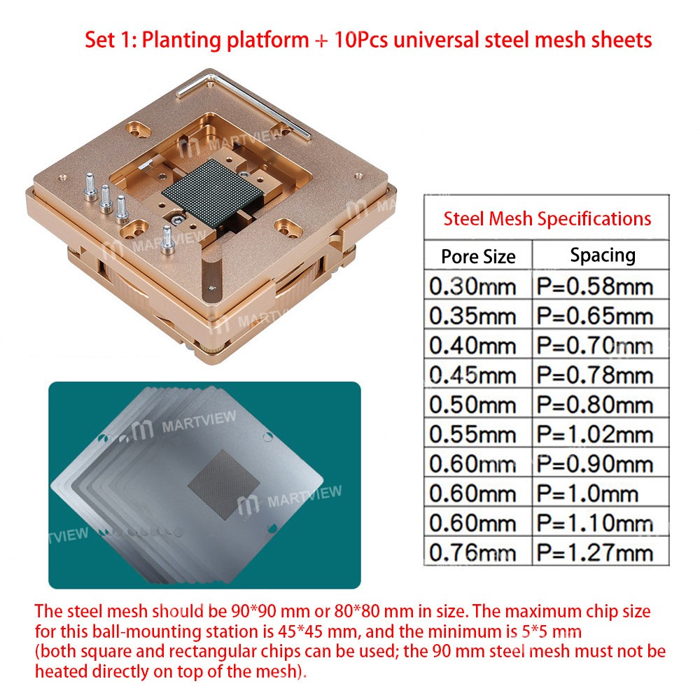 80mm 90mm-universal-bga-reballing-tin-plating-platform-with-universal-cpu-ddr-stencils-2
