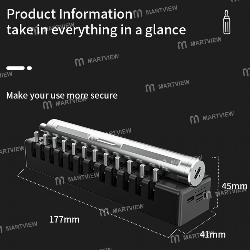 Mechanic X-Drive Precision Electric Screwdriver with 24Pcs S2 Steel  Screwdriver Bits - Martview