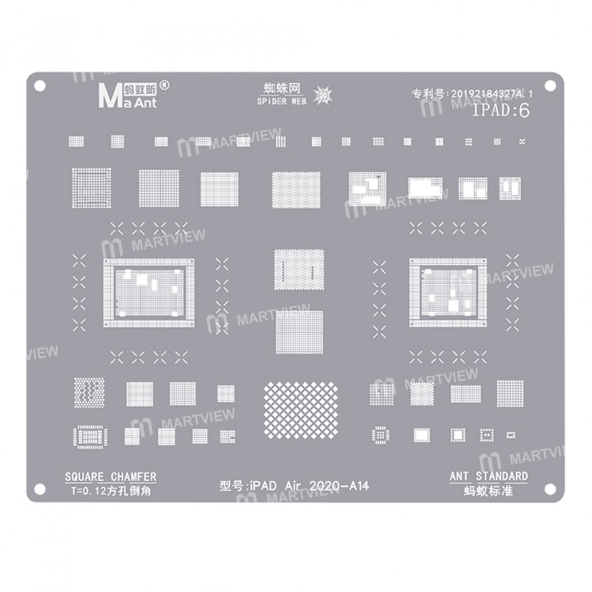 maant ipad-series-8-in-1-012mm-square-chamfer-bga-reballing-stencil-for-ipad-7