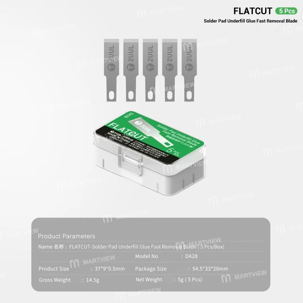 2uul da28-flatcut-solder-pad-underfill-glue-fast-removal-blades-7