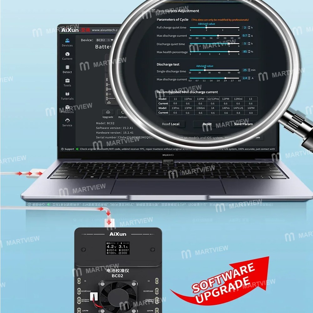 aixun bc02-dual-channel-battery-calibrator-for-iphone-11-to-14pro-max-10