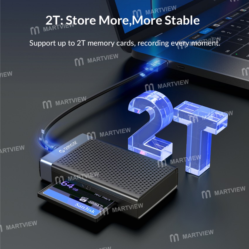 Orico CL4T 4-in-1 Universal USB/Type-C Card Reader for SD/TF/CF/MS Memory Smart Card