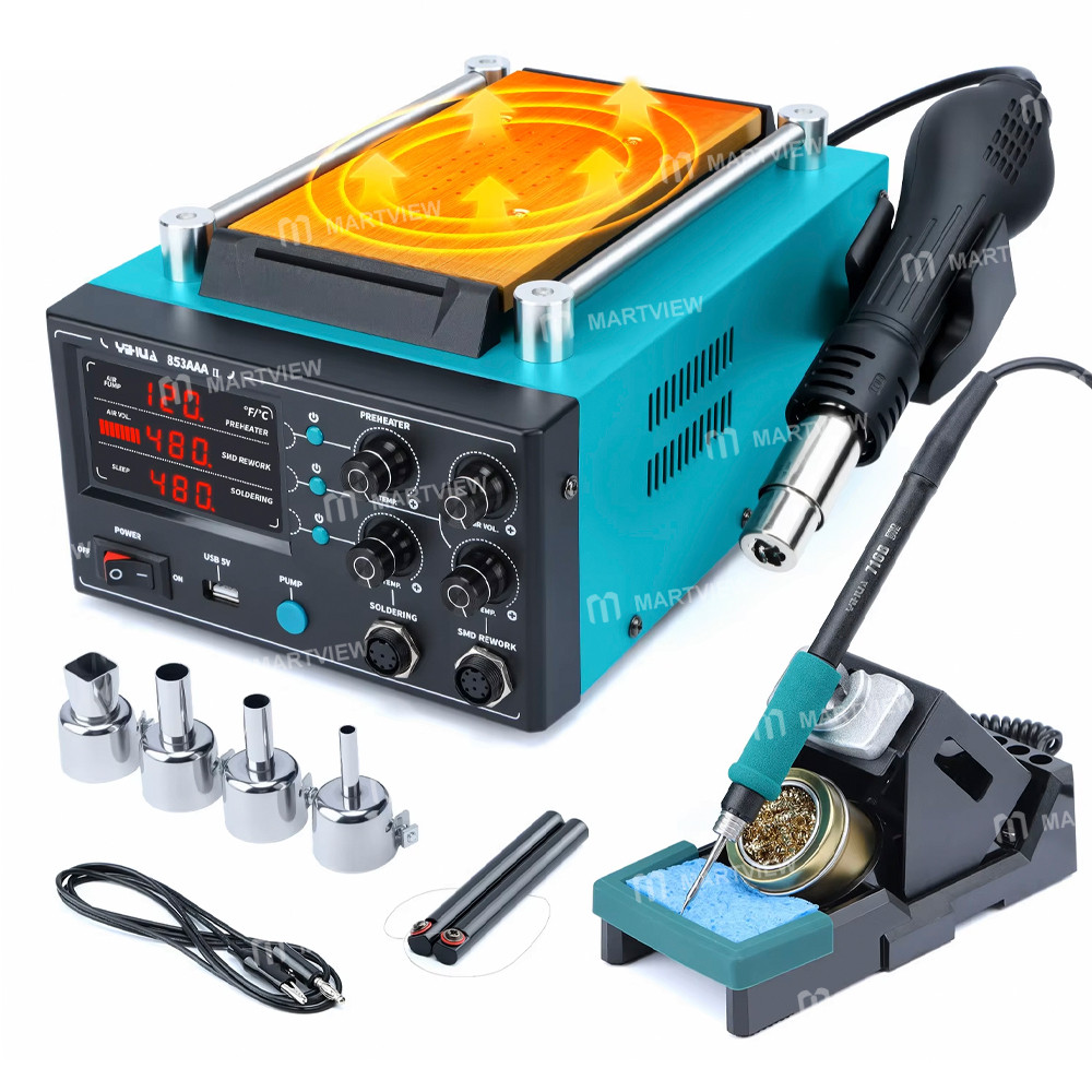 yihua 853aaa-ii-3-in-1-digital-display-soldering-iron-hot-air-gun--screen-separator-pcb-repair-stati