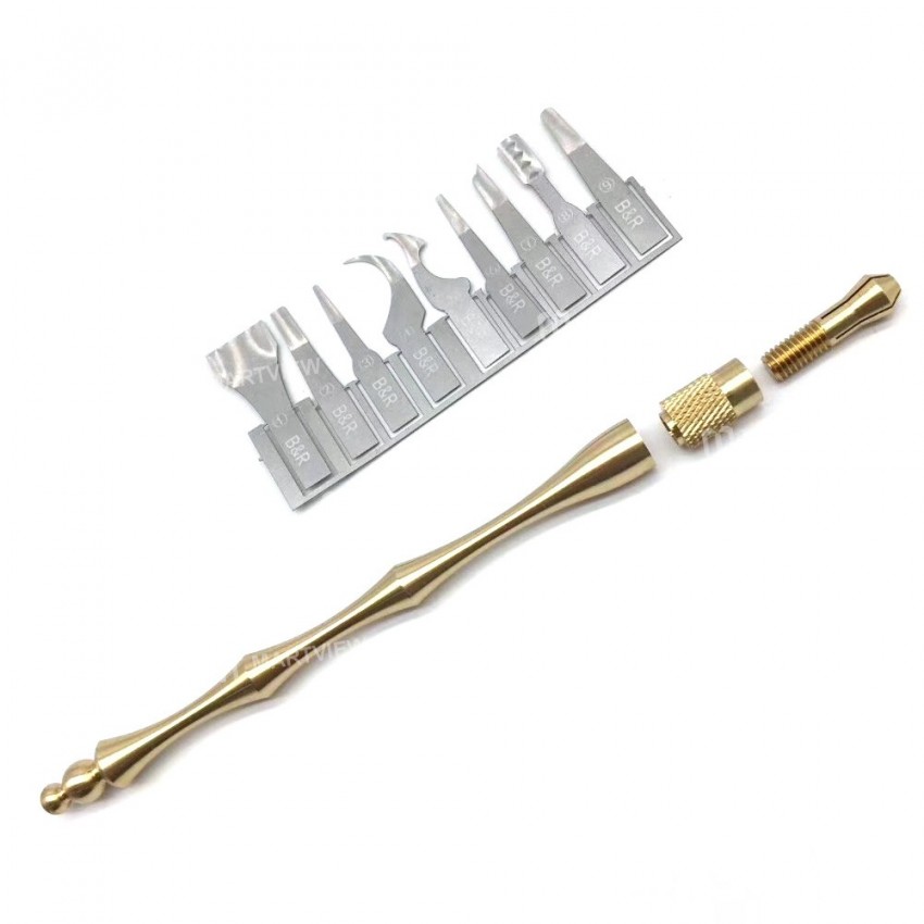 Pure Copper Handle 9 in 1 CPU BGA Chip Remove Tool Glue Disassembly Cleaning Pry Knife Graver for iP