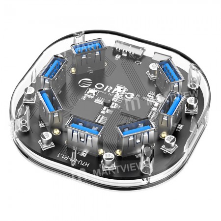 Orico H7U-U3 7 Ports High-Speed Transparent HUB USB3.0 Splitter