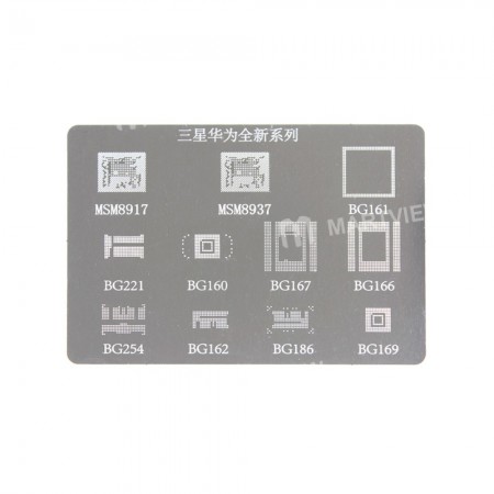 11 in 1 BGA Reballing Stencil Template for Samsung Huawei MSM8917 MSM8937 BG161 BG221 BG160 BG167 BG166 BG254 BG162 BG186 BG169