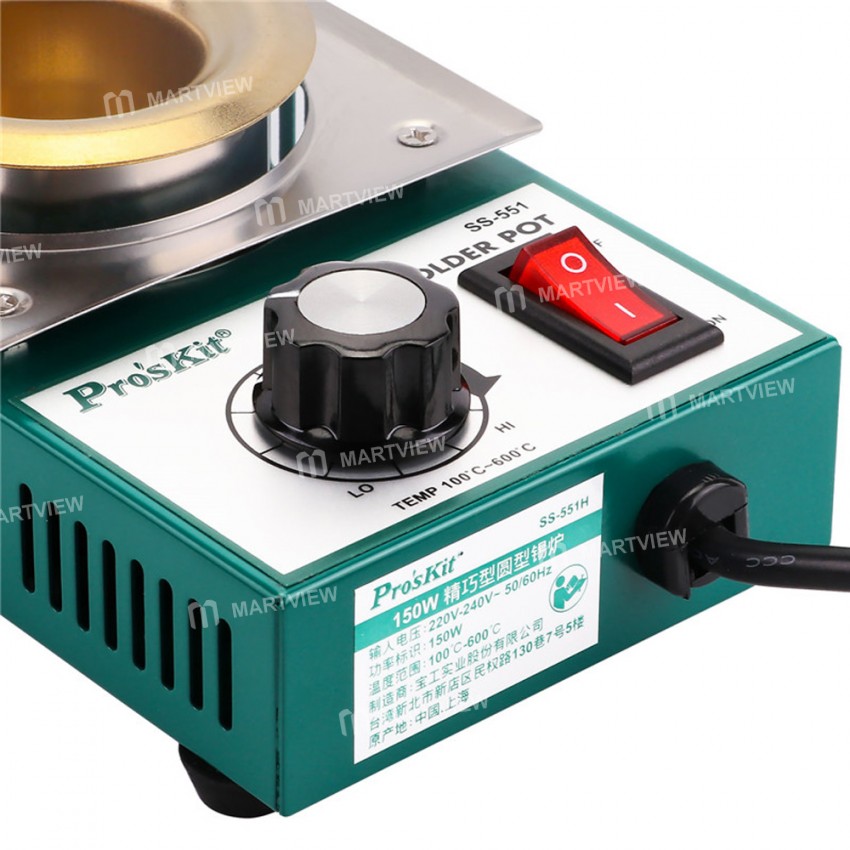 Pro'skit SS-551 150W Small Circular Adjustable Temperature Stainless Steel Melting Tin Furnace
