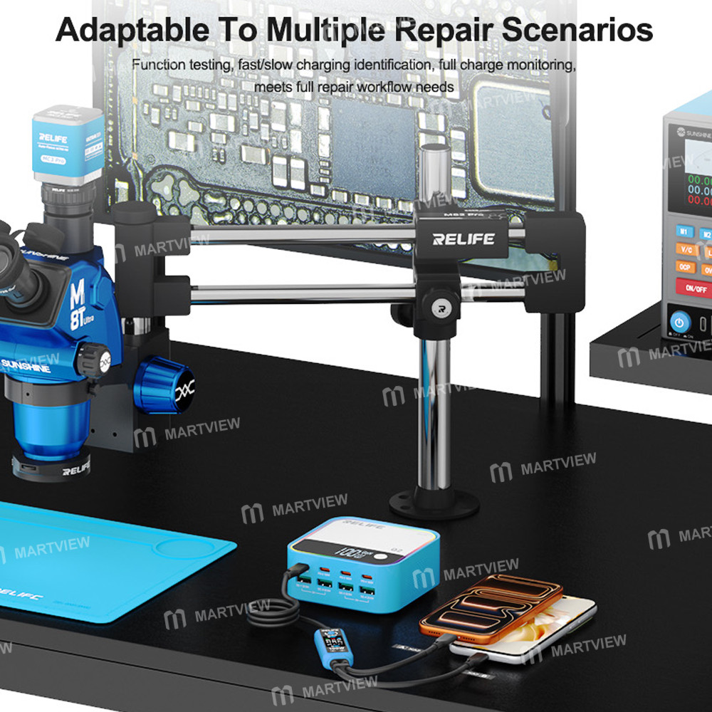 relife xa7-100w-type-c-digital-display-1-to-2-fast-charging-cable-for-iphone-android-11