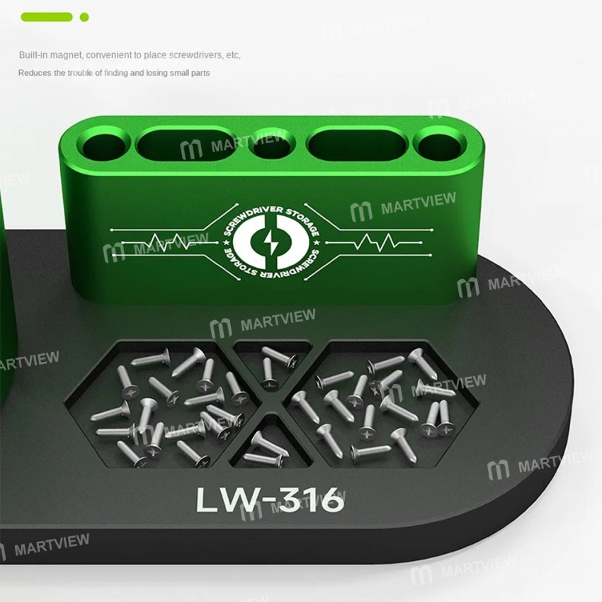 luowei lw-316-360-rotating-aluminum-alloy-storage-rack-for-screwdriver-tweezers-storage-5