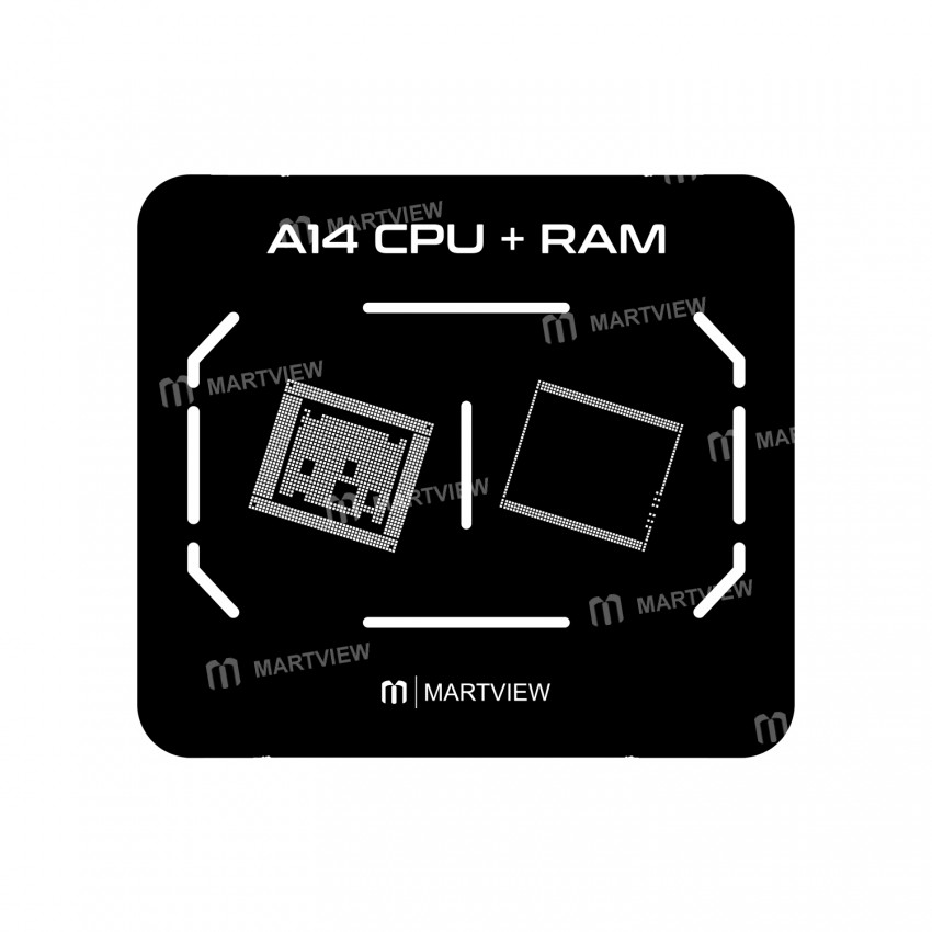 Martview RB-02 7in1 CPU Reballing Stencil Full Set for iPhone A8 A9 A10 A11 A12 A13 A14 - Malaysia