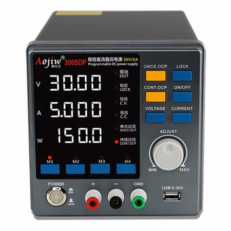 Aojiw 3005DP 30V / 5A 150W Programmable Adjustable DC Voltage Regulate Power Supply