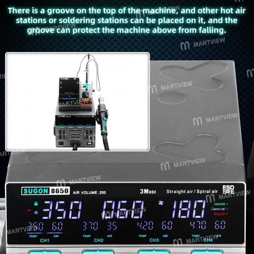 sugon 8650-professional-edition-1300w-intelligent-hot-air-gun-bga-desoldering-rework-station-12