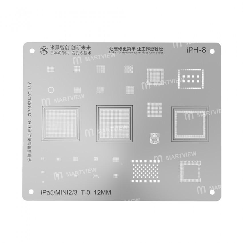 MiJing Reballing Stencil Plant Tin Steel Net for iPad 5 / iPad mini 2 / iPad mini 3