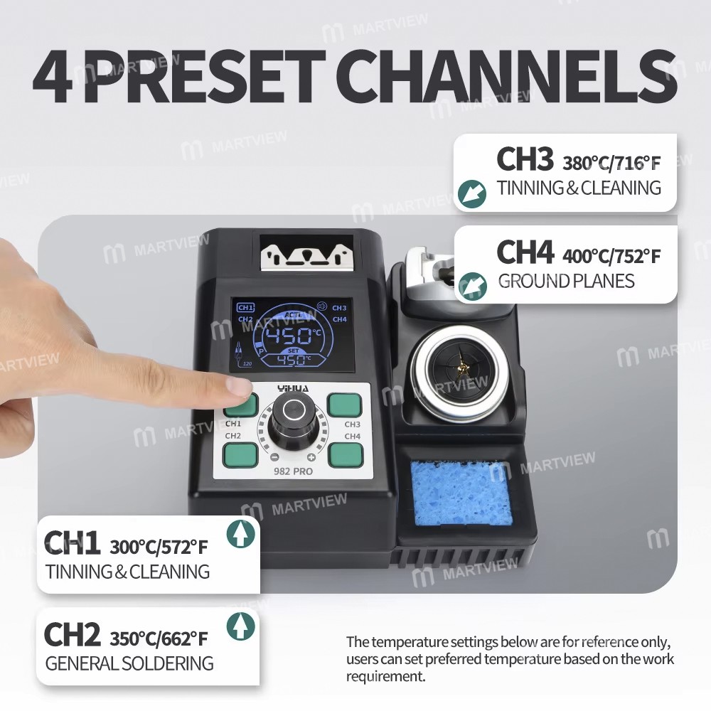 yihua 982-pro-80w-2-in-1-precision-tweezers-soldering-station-with-716e-soldering-handle-7