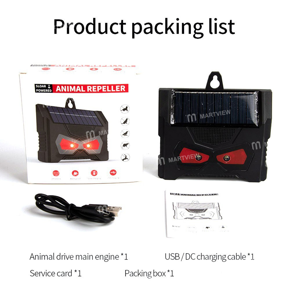 solar powered-raccoon-repeller-waterproof-ultrasonic-animal-repellent-tool-10