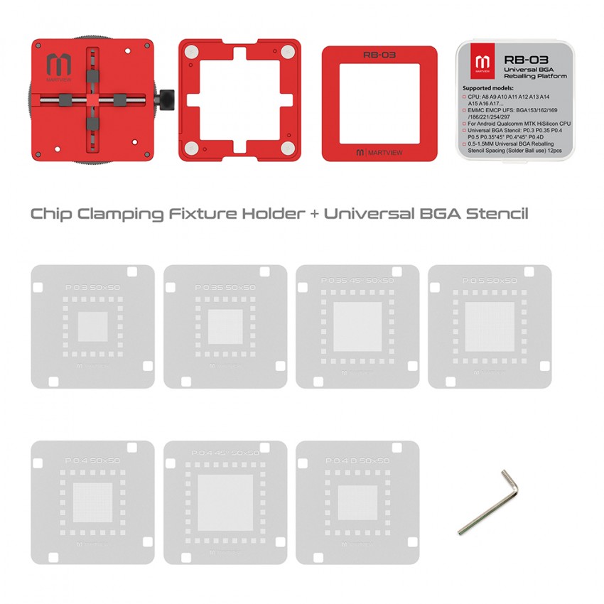 martview rb-03-mulit-funcions-automatic-positioning-universal-bga-reballing-station-holder-template-
