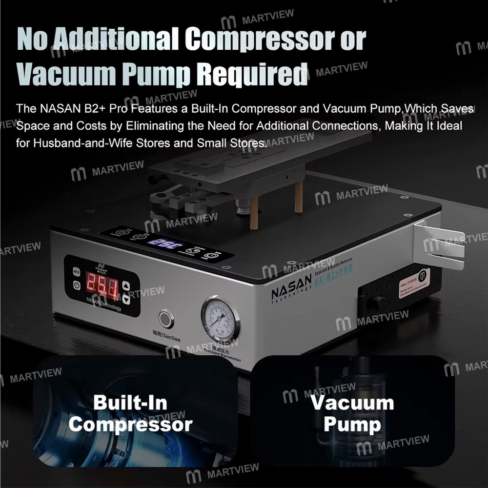 nasan na-b2-pro-2-in-1-8-inch-multi-function-bubble-remover-separator-machine-built-in-air-compresso