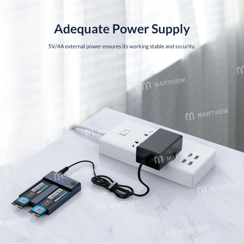 Orico M2P2-C3-C Dual Bay M.2 NVMe SSD Multi-disk Copy Docking Station