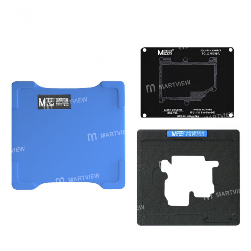 MaAnt 0.12mm Middle Layer BGA Magnetic Tin Planting Reballing Platform Set for Huawei P40 Pro