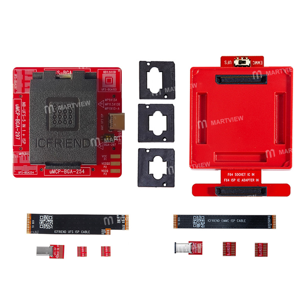 Pi F64 ISP Adapter Board + NB-UFS-5IN1 (254 / 153 / 297) Adapter + ISP Cable