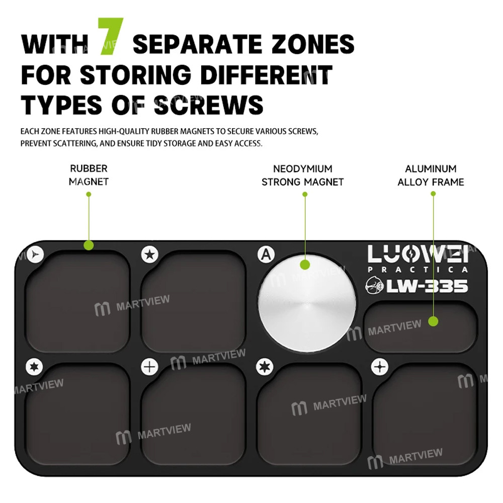 luowei lw-335-7-separate-zones-aluminum-alloy-screw-magnetic-storage-board-2