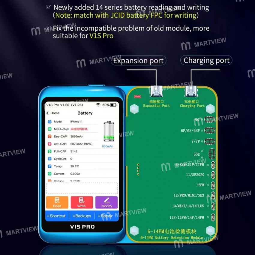 jcid v1s-pro-battery-detection-module-for-iphone-6-to-14pro-max-battery-repair-1