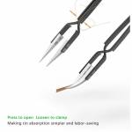 2UUL Pre-cut Desoldering Wicks 2mm*25mm*100pcs with 2pcs Reversed Ceramic Tweezers Kit Set