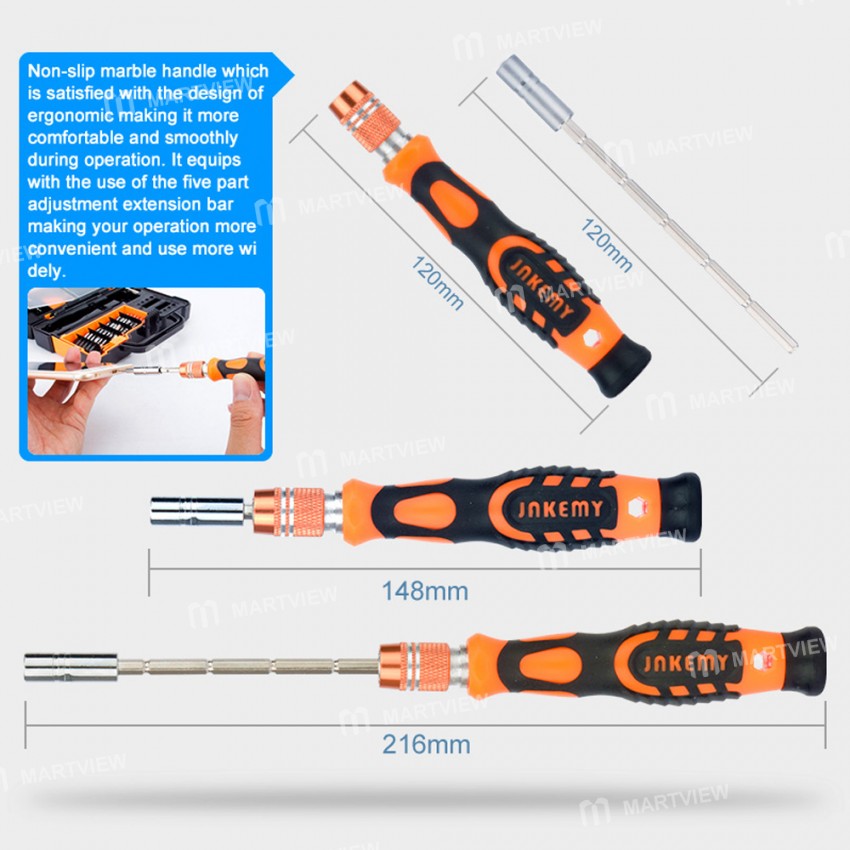 JAKEMY JM-8152 44-in-1 Multifunctional Screwdriver Tool Set with Accessory Storage Box