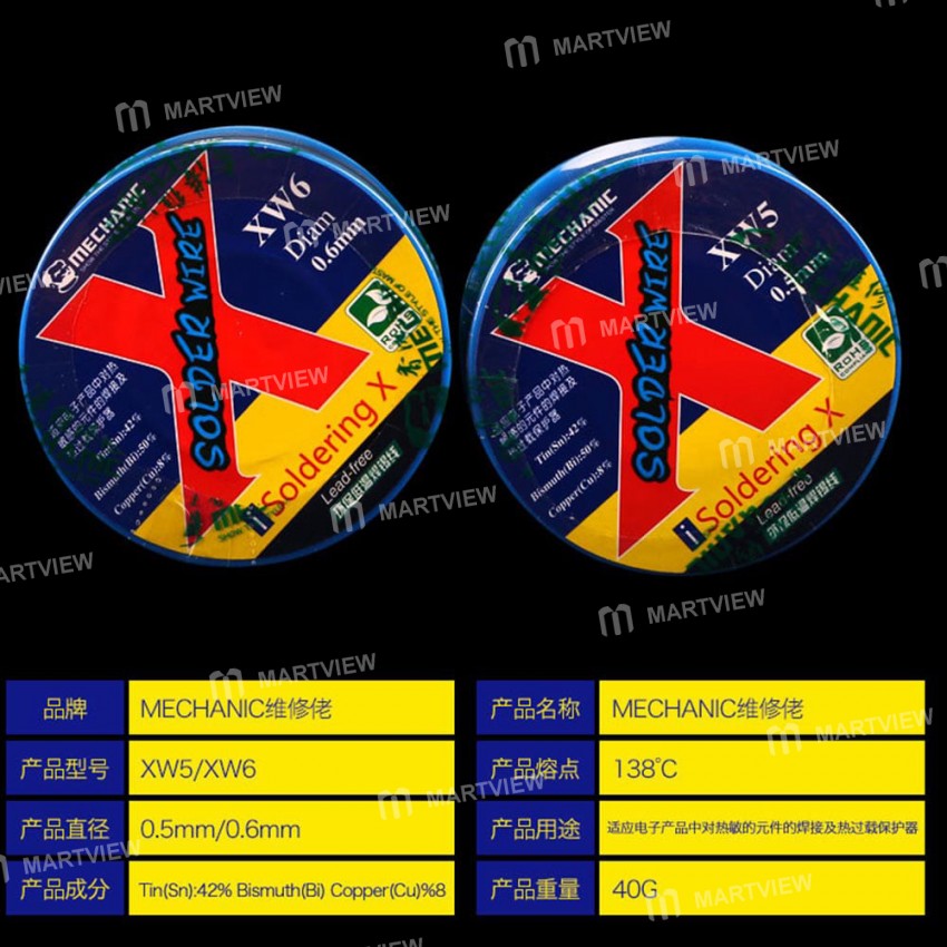 Mechanic I Soldering XW Low Temperature 138° Welding Wire For IPhone X / Xs / XR / Xs Max