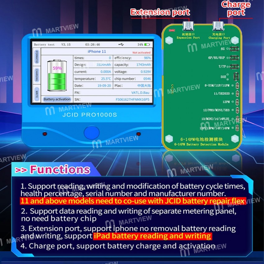 jcid v1s-pro-battery-detection-module-for-iphone-6-to-14pro-max-battery-repair-6