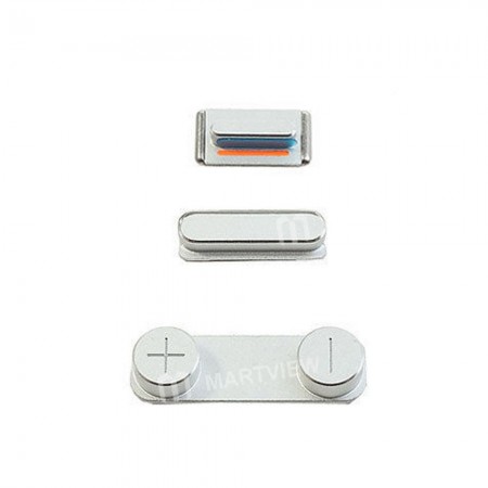 Replacement side buttons mute volume power for iPhone 5s silver