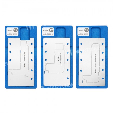 Kaisi BGA Reballing Stencil Motherboard Mid-Layer Planting Tin Template Platform with Net for iPhone 12 / 12 Pro / 12 Pro Max / 12 mini