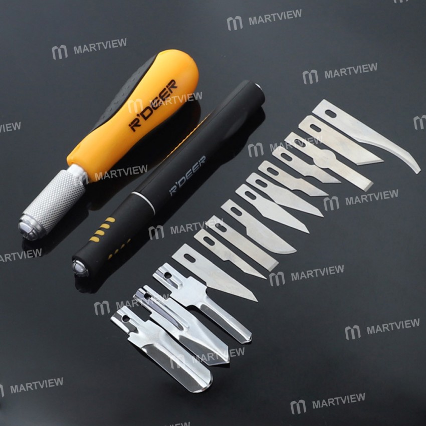 Rdeer RT-M114 14-in-1 SK5 Replaceable Blade Sculpture Knife Set