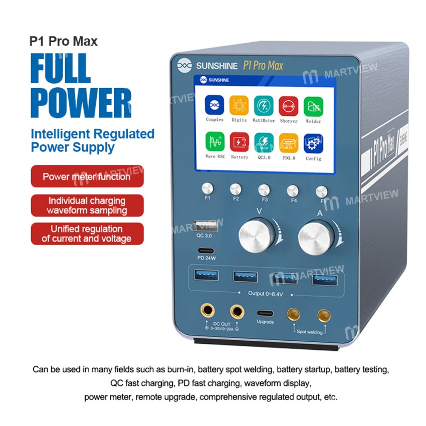 sunshine p1-pro-max-intelligent-regulated-power-supply-with-waveform-display-battery-spot-welding-7
