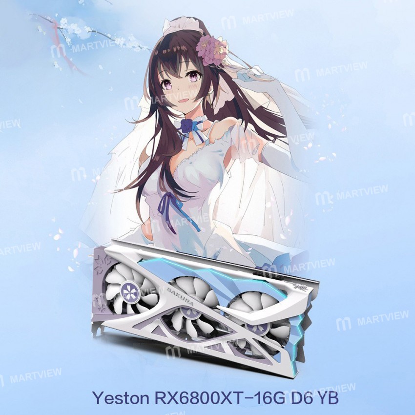 Yeston RX6800XT YB 16G / 256bit / GDDR6 Memory Gaming Graphics Card with Dual Light Effect Mode DP*3