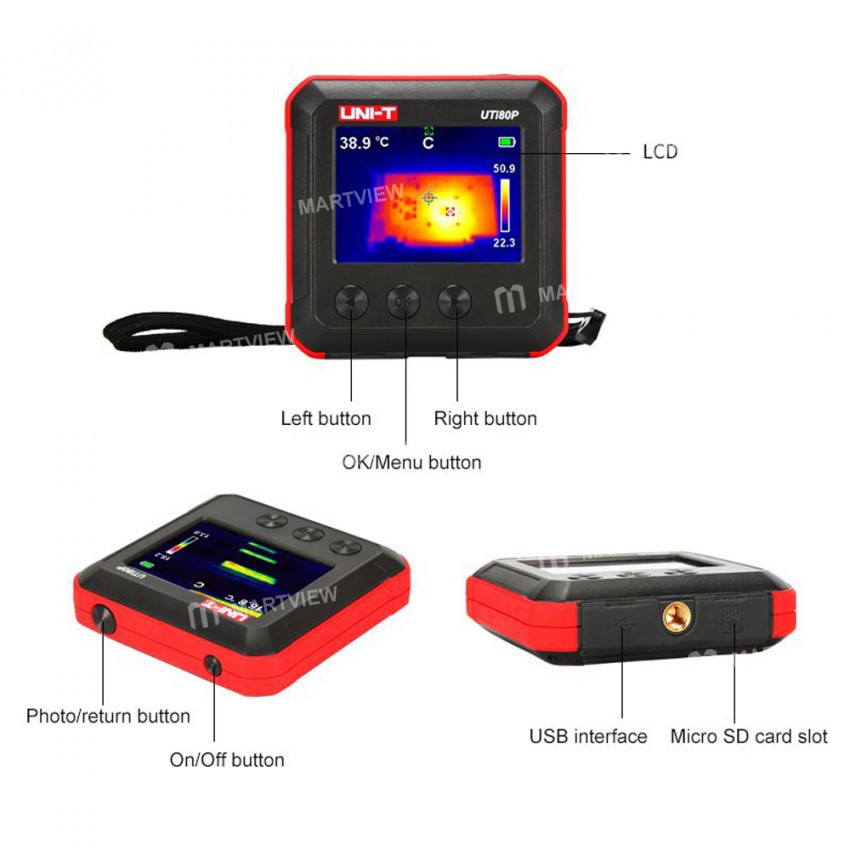 UNI-T UTi80P Mini Pocket IR Thermal Imager for PCB / Electrical Mechanical / Floor Heating Detection