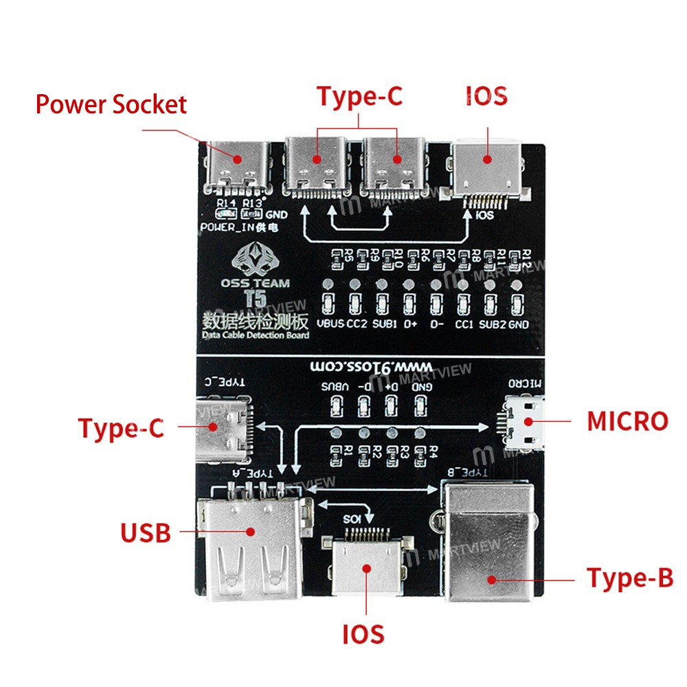 oss t5-abnormal-pass-through-detection-board-for-lightning-micro-type-c-data-cable-testing-3