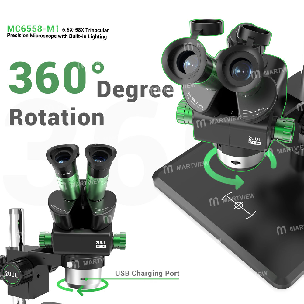 2uul microscope-mc6558-m1-65x-58x-trinocular-precision-stereo-microscope-with-built-in-lighting-3