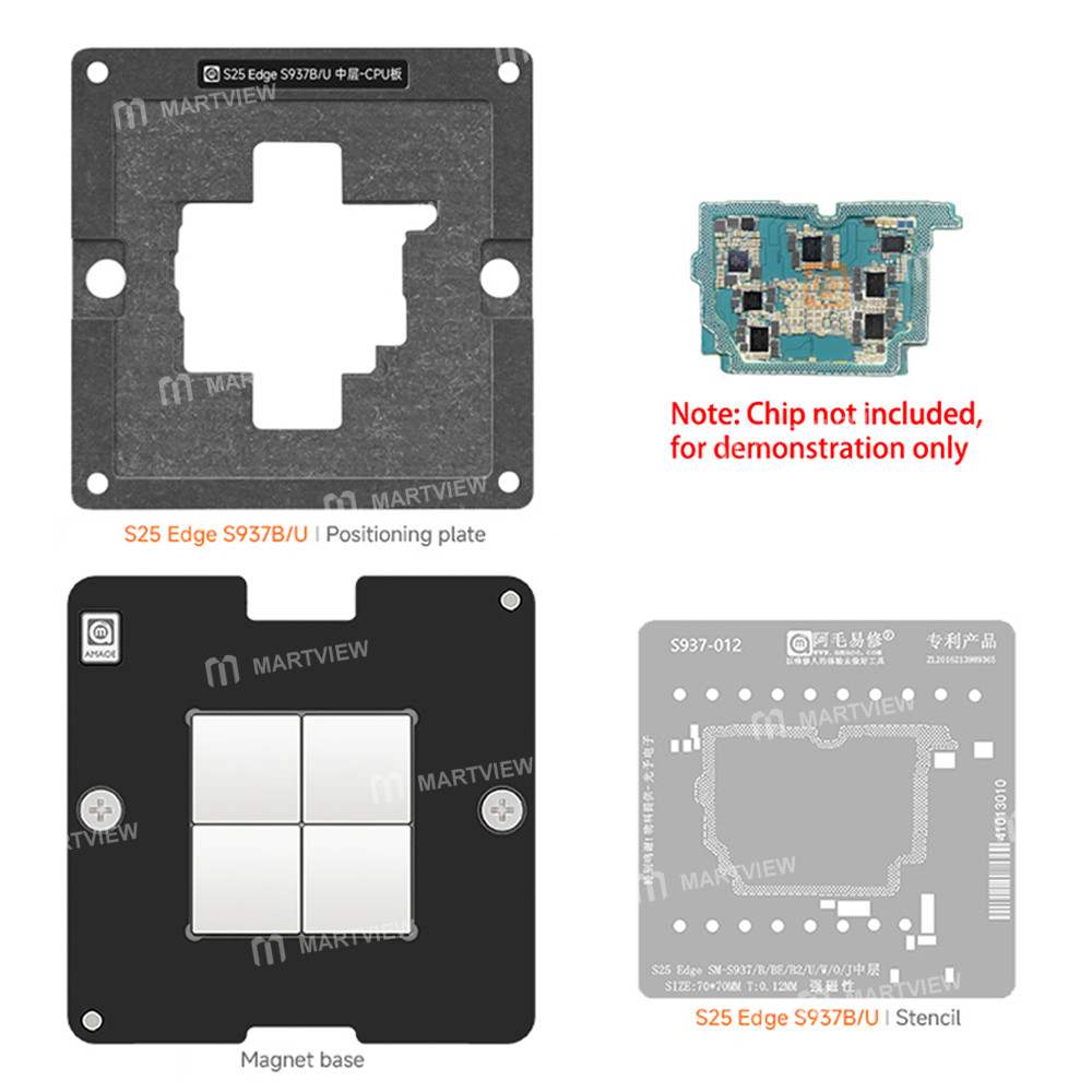 amaoe 012mm-middle-layer-cpu-board-bga-reballing-stencil-platform-set-for-samsung-galaxy-s25-edge-s9