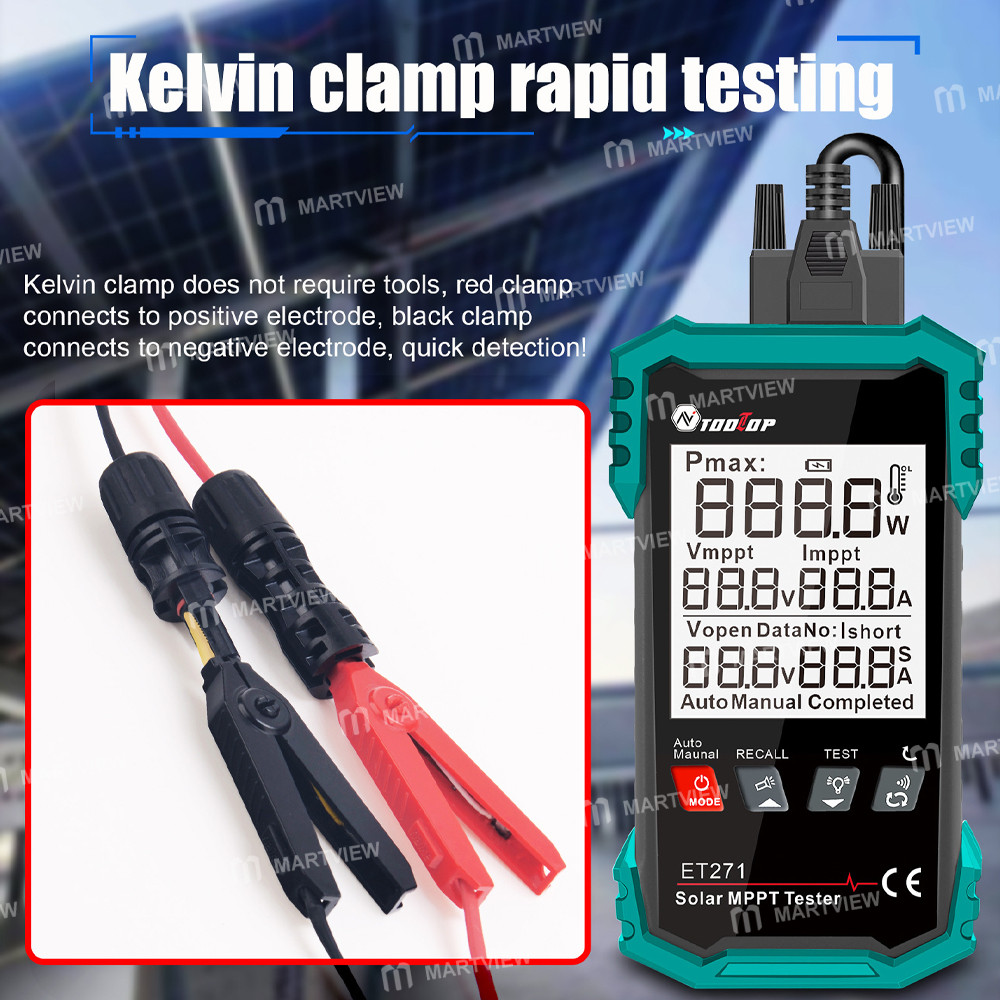 tooltop et721-rechargeable-digital-display-2000w-high-power-solar-mptt-tester-with-data-storage-func