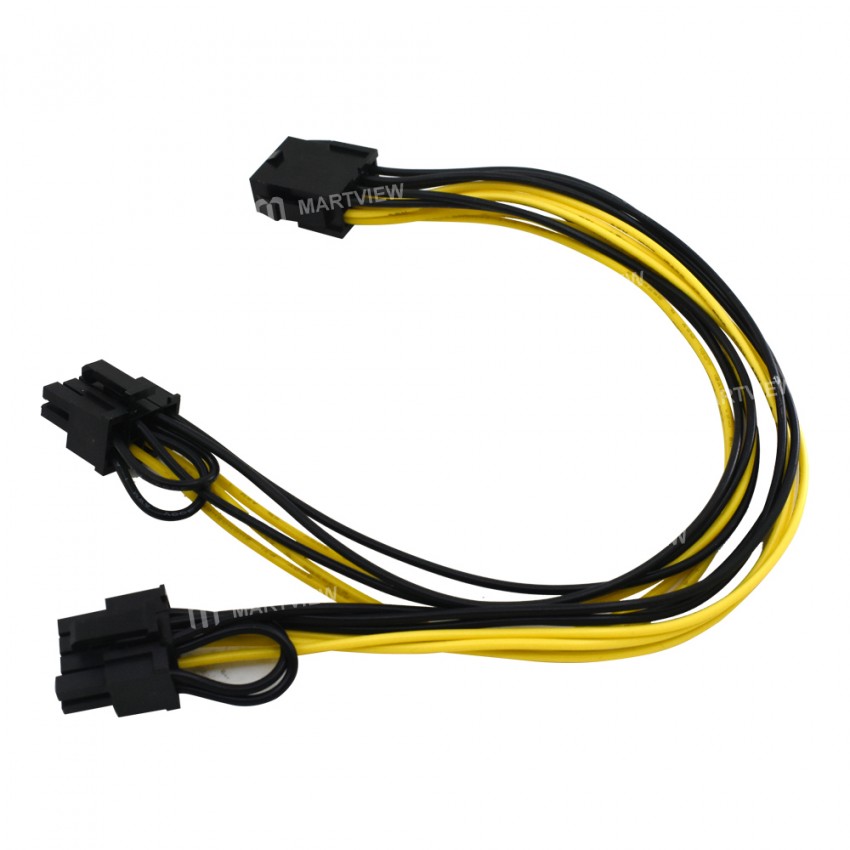 Tishric 8 Pin PCI Express To Dual PCI-E 6+2 Pin Motherboard Graphics Card Cable Power Data Cable 20c