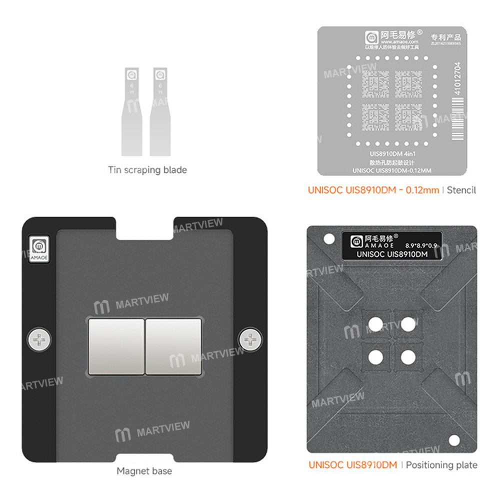 amaoe unisoc-uis8910dm-unigroup-spreadtrum-wifi-communication-iot-chips-bga-reballing-stencil-platfo