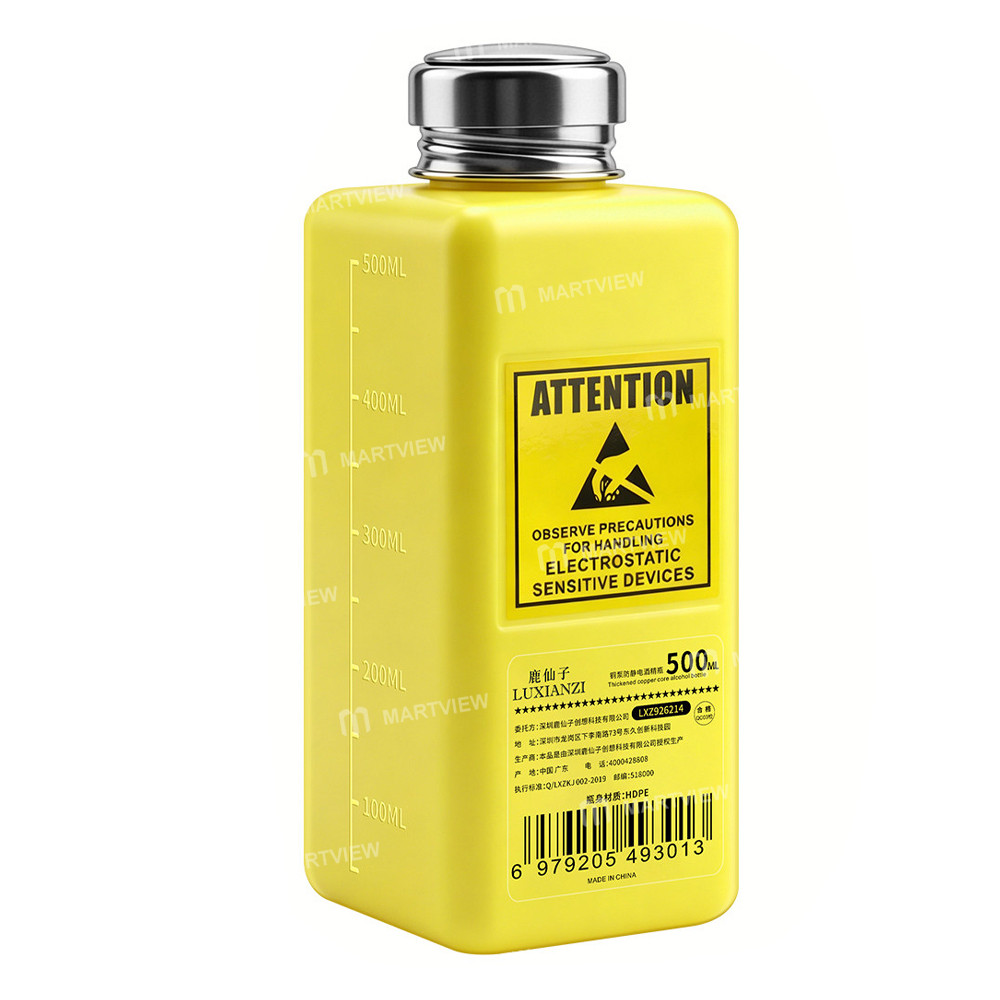 luxianzi 500ml-large-capacity-anti-static-push-button-plastic-alcohol-bottle-1