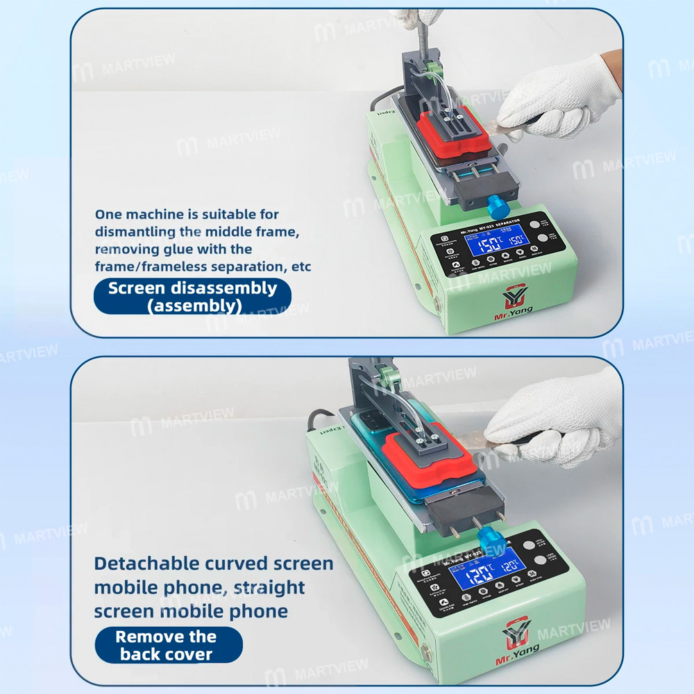 mr yang-my-023-360-degree-rotating-mobile-phone-screen-heating-separator-with-built-in-dual-pumps-13