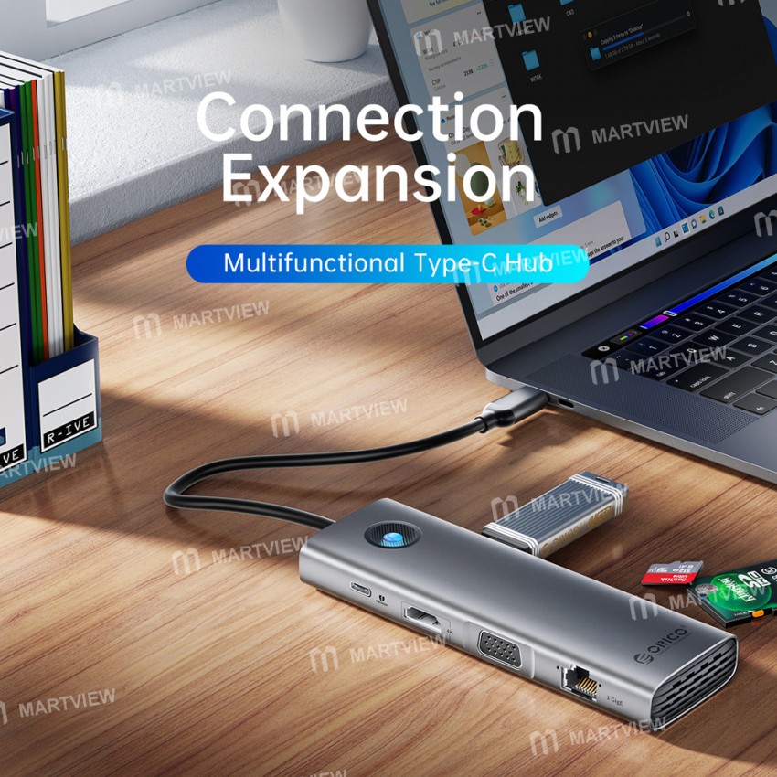 orico pw11-8-port-series-type-c-4k-hdmi-pd100w-rj45-usb-30-5gbps-multifunction-docking-station-9