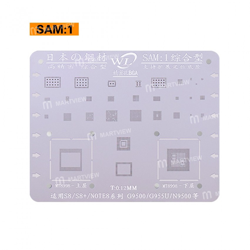 WL Multi-Function BGA Reballing Stencil Plant Tin Steel Net for Samsung S8 S7 S6 S5 NOTE8 NOTE5 A7 A