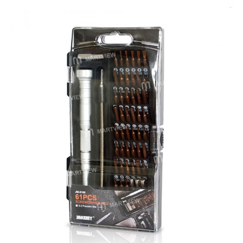JAKYMY JM-8166 61 in 1 S2 Screwdriver Kits Repair Adjustable Aluminum Alloy Hand Tools Kit for Mobil