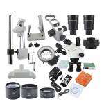 2.1X-180X Trinocular Stereo Zoom Microscope with WF10X/20 WF20X/10 Wide-field Eyepieces 0.5X  2.0X B